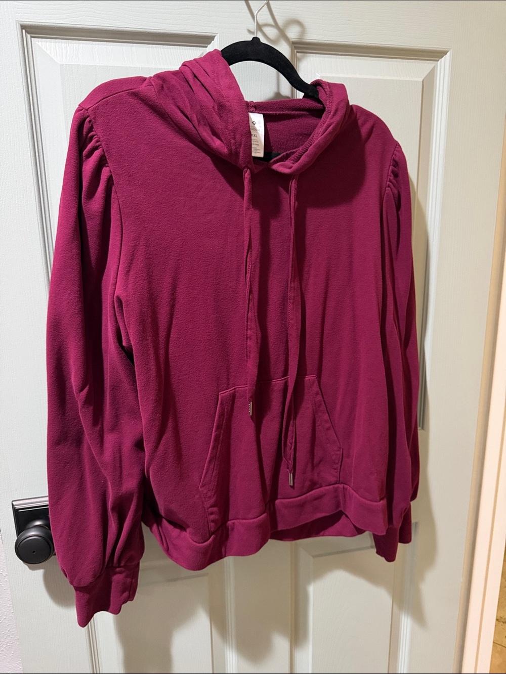 Plush Berry Fleece Hoodie with Drawstring